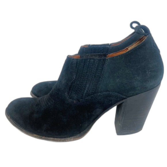 Frye Ilana Shootie Black Suede Bootie Ankle Boot Western Boho Size 10 - Picture 1 of 13
